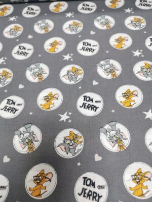 Tom & Jerry patchwork cotton fabric