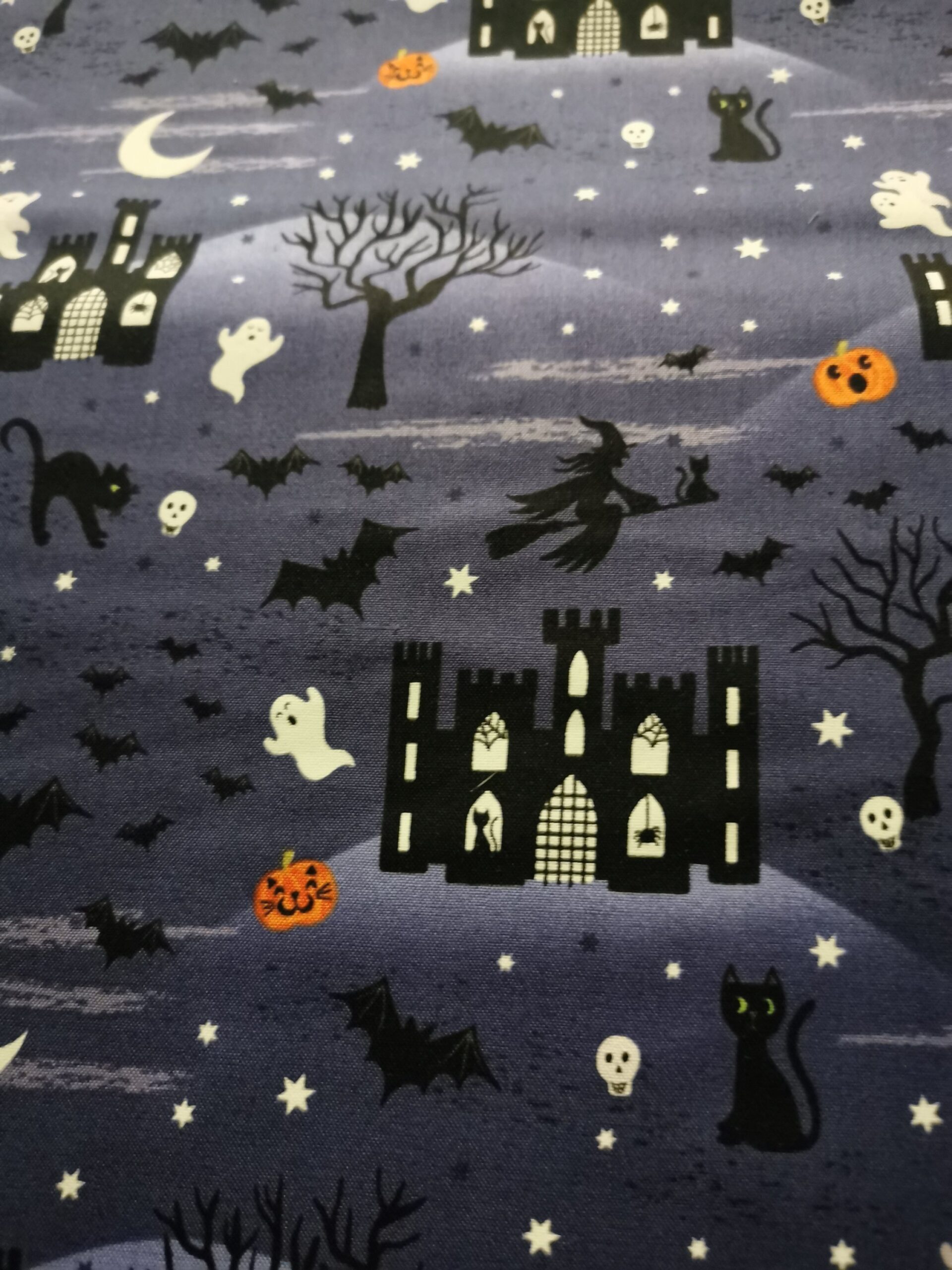 Castle spooky Halloween Lewis and Irene glow in the dark patchwork fabrics - Image 2