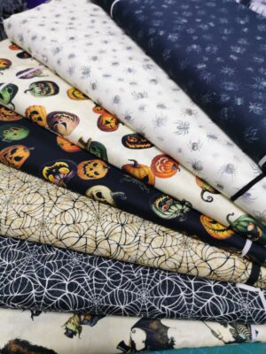 Creepsville Halloween patchwork cotton fabric